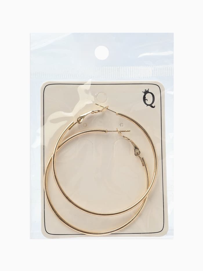 Серьги кольца QF «Классика», d=5 см, цвет золото