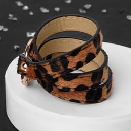 Браслет кожаный «Сафари. Леопард», 51 см, чёрный, коричневый