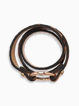 Браслет кожаный «Сафари. Леопард», 51 см, чёрный, коричневый