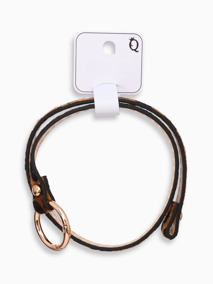 Браслет кожаный «Сафари. Леопард», 51 см, чёрный, коричневый