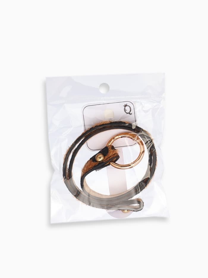 Браслет кожаный «Сафари. Леопард», 51 см, чёрный, коричневый