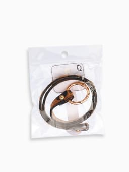 Браслет кожаный «Сафари. Леопард», 51 см, чёрный, коричневый