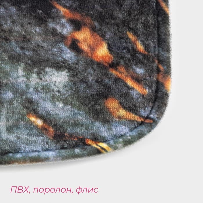 Коврики для ванной и туалета Доляна «Мрамор», 2 шт., 79×50 см, 50×39 см, серые