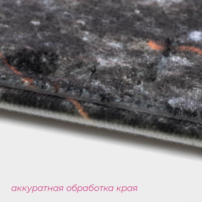 Коврики для ванной и туалета Доляна «Мрамор», 2 шт., 79×50 см, 50×39 см, серые
