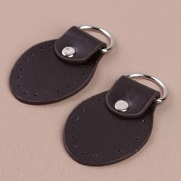 Петля пришивная для сумки, с полукольцом, пара, 8×4.5 см, цвет коричневый, серебряный