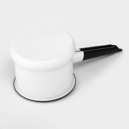 Ковш эмалированный, 1 л, с крышкой, без деколи, металлическая ручка, белый