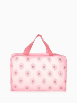 Косметичка-сумка на молнии для бассейна, с ручками, средний размер, розовая