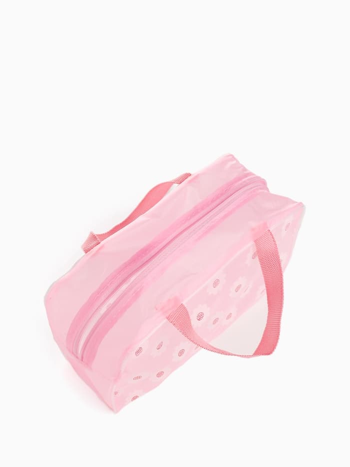 Косметичка-сумка на молнии для бассейна, с ручками, средний размер, розовая