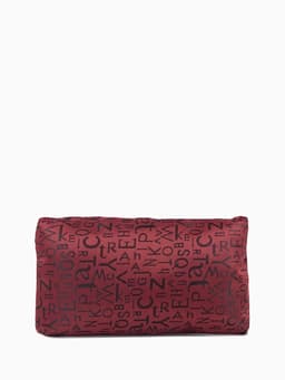 Косметичка-пенал на молнии, маленькая, с буквами, бордовая