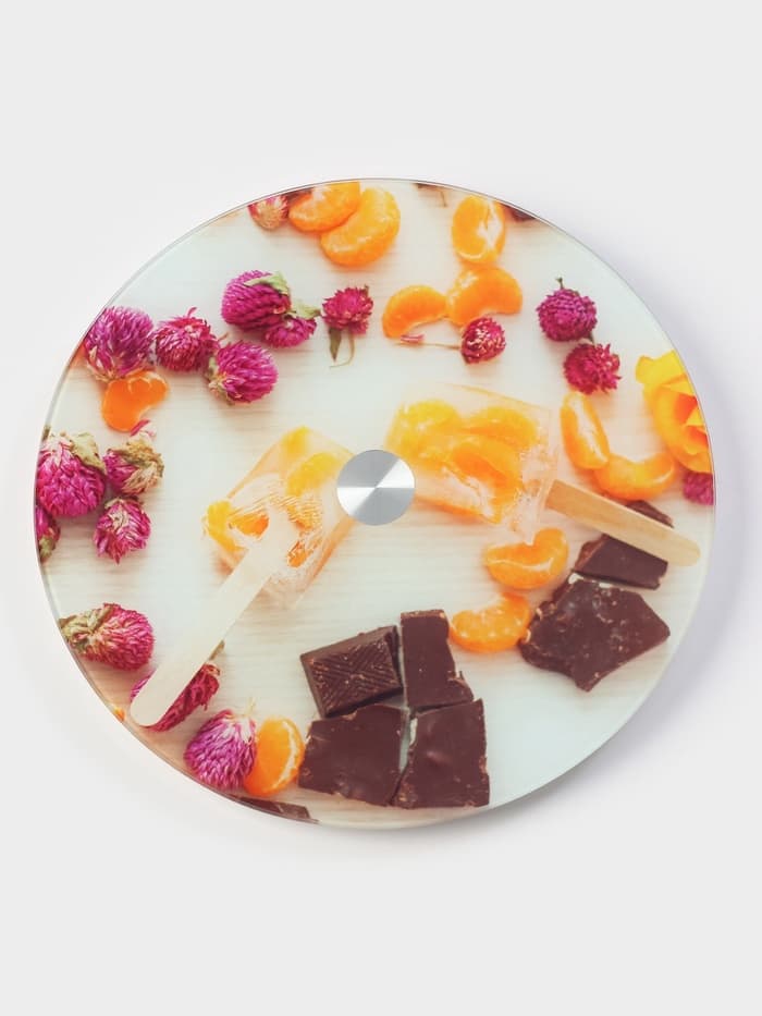 Подставка для торта Доляна «Фруктовый лёд», d=32 см, вращающаяся. стекло, разноцветная