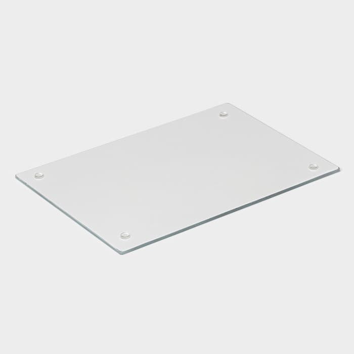 Доска разделочная стеклянная Доляна «Белый мрамор», 30×20 см