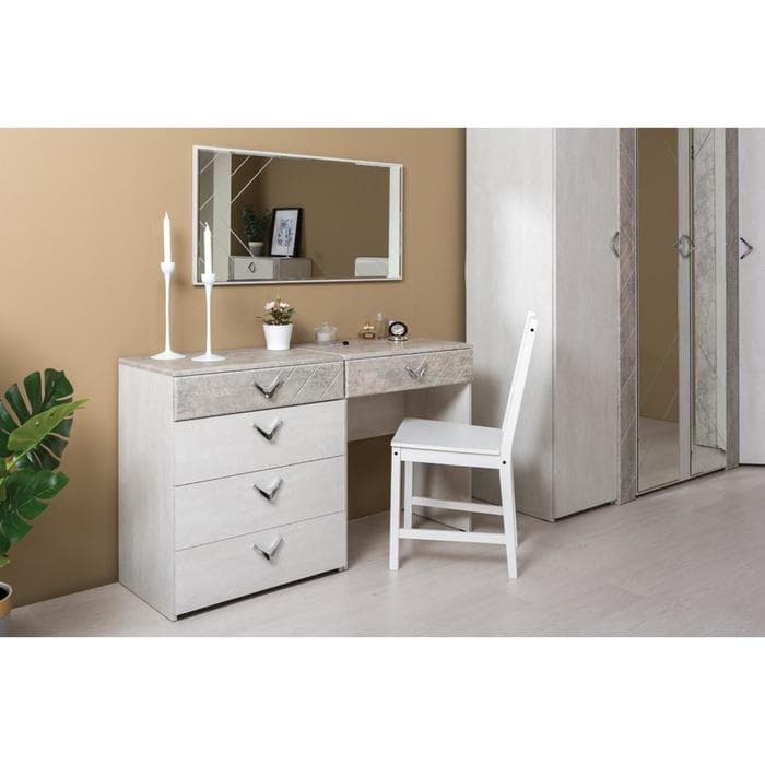 Столик туалетный «Амели 12.48», 650×410×750 мм, шелковый камень, бетон чикаго бежевый