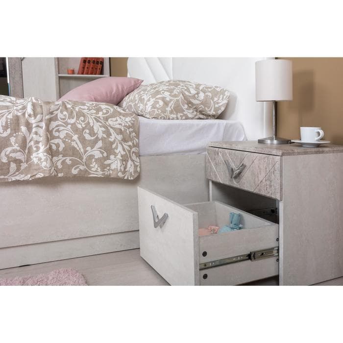 Тумба прикроватная «Амели 13.78», 410×350×433 мм, цвет шелковый камень/бетон чикаго бежевый