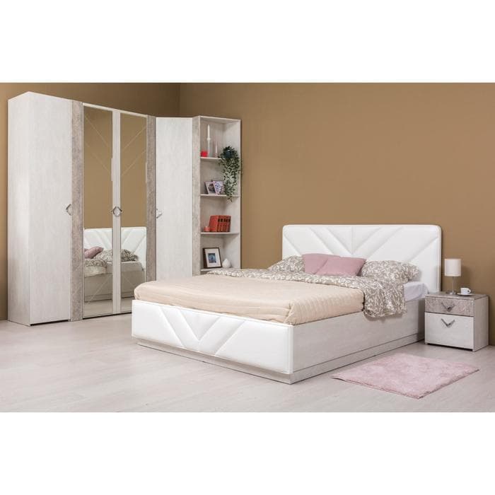 Тумба прикроватная «Амели 13.78», 410×350×433 мм, цвет шелковый камень/бетон чикаго бежевый