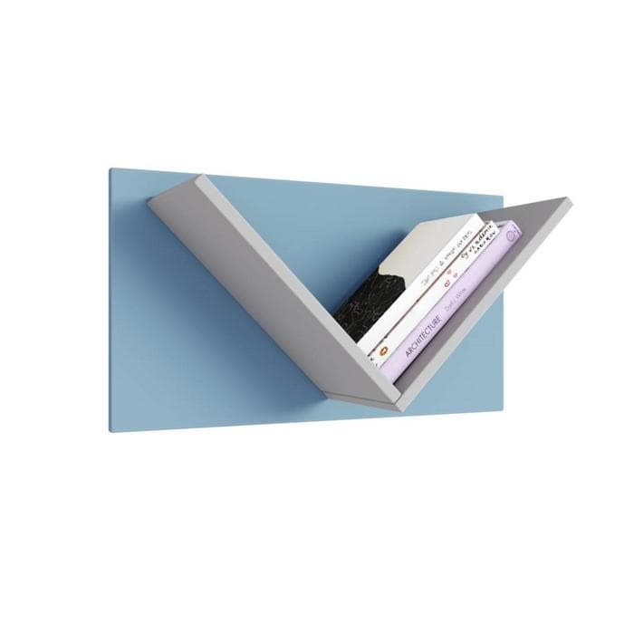 Полка настенная для детской Polini kids Mirum 5Y, 600×260×330 мм, цвет серый/голубой