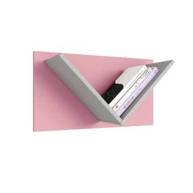 Полка настенная для детской Polini kids Mirum 5Y, 600×260×330 мм, цвет серый/розовый