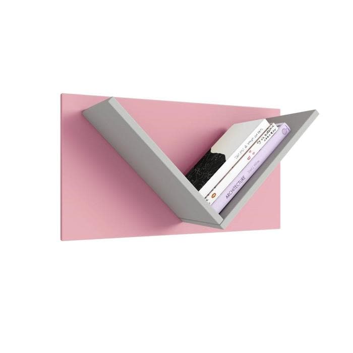 Полка настенная для детской Polini kids Mirum 5Y, 600×260×330 мм, цвет серый/розовый