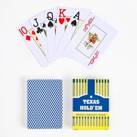 Карты игральные пластиковые, колода 54 шт., 9×6.6 см, синяя рубашка