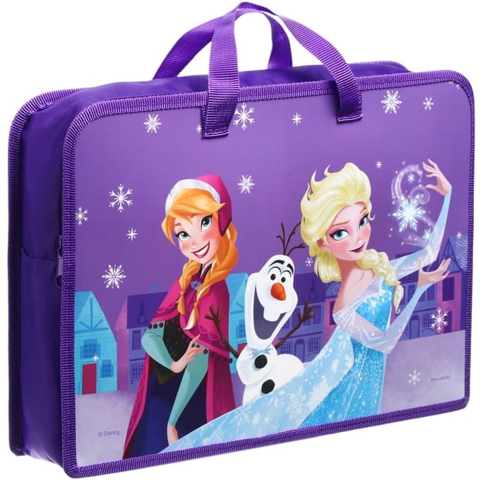 Папка пластиковая с ручками А4, на молнии, 7.5×33×26 см, «Холодное сердце»