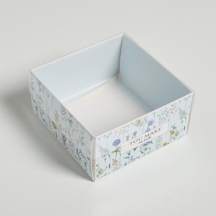 Коробка под бенто-торт с PVC крышкой, кондитерская упаковка «You make me smile», 12 х 6 х 11.5 см