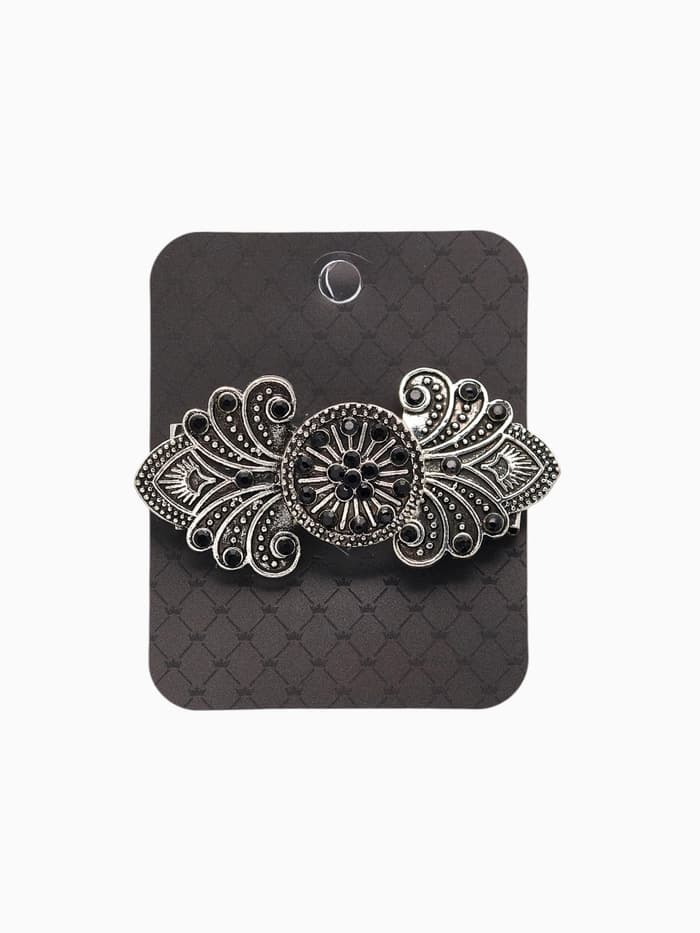 Зажим для кардигана «Восток», чёрный в чернёном серебре