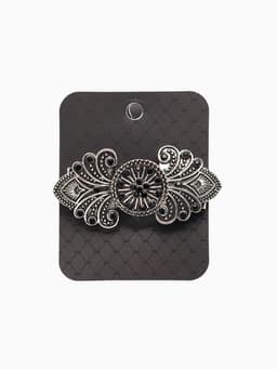 Зажим для кардигана «Восток», чёрный в чернёном серебре