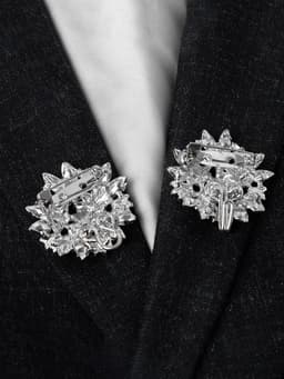 Зажим для кардигана «Соцветие», радужный в серебре