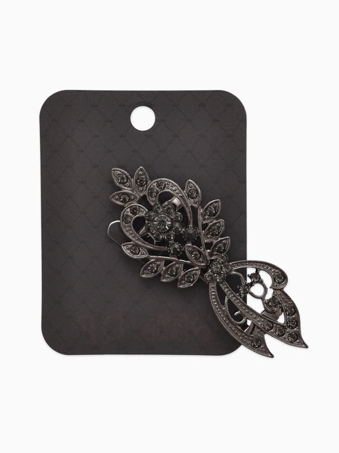 Зажим для кардигана «Асимметрия», серый в сером металле