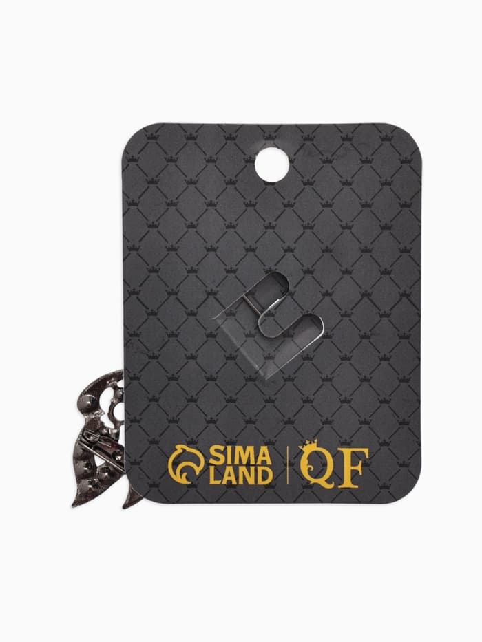 Зажим для кардигана «Асимметрия», серый в сером металле