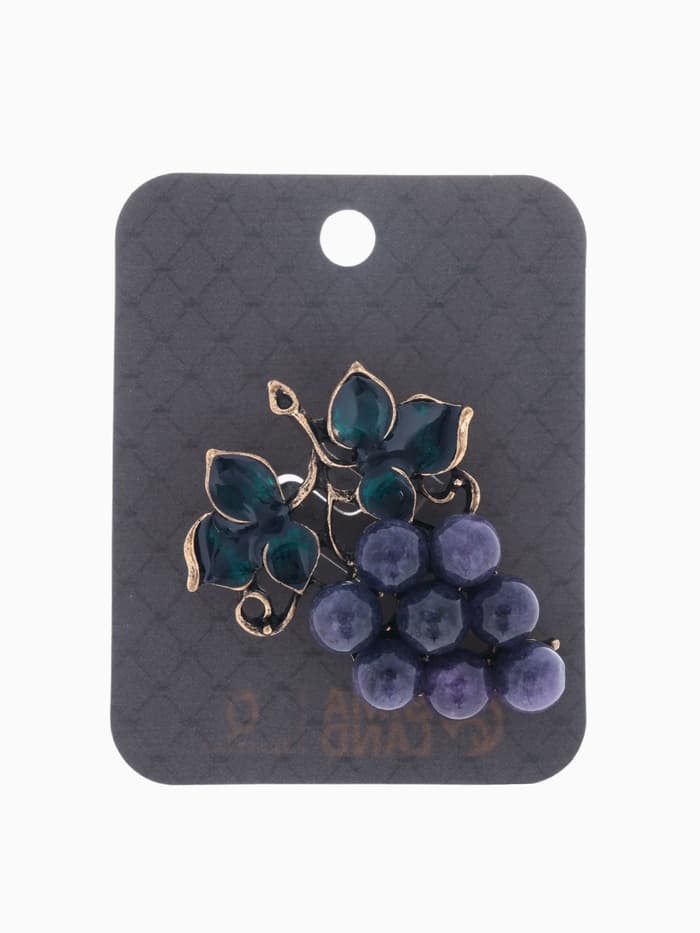 Брошь «Виноградная лоза аметиста», фиолетово-зелёная в чернёном золоте
