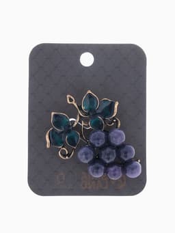 Брошь «Виноградная лоза аметиста», фиолетово-зелёная в чернёном золоте