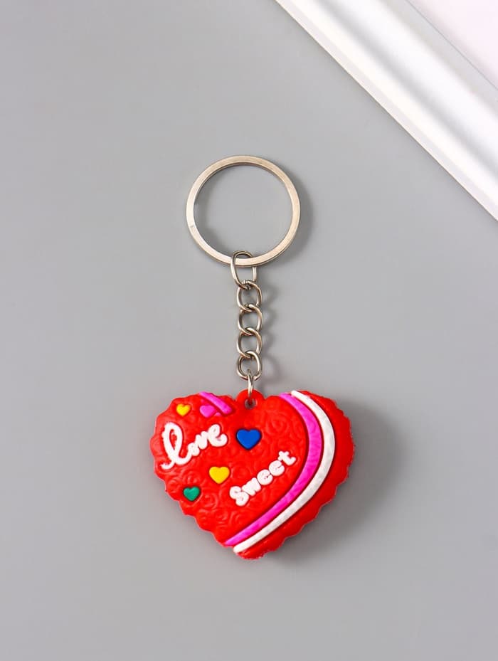 Брелок для ключей «Сердце с надписью - love», резина, 4×3×1.4 см, МИКС