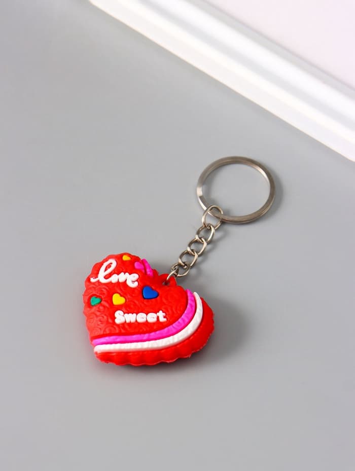 Брелок для ключей «Сердце с надписью - love», резина, 4×3×1.4 см, МИКС