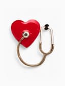 Брошь «Стетоскоп с сердцем», разноцветная в золоте