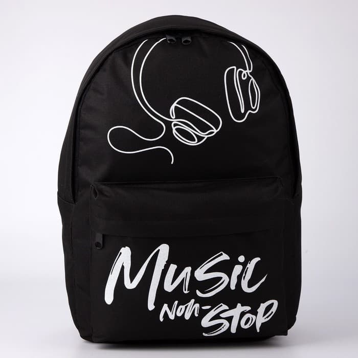 Рюкзак школьный, отдел на молнии, наружный карман, чёрный