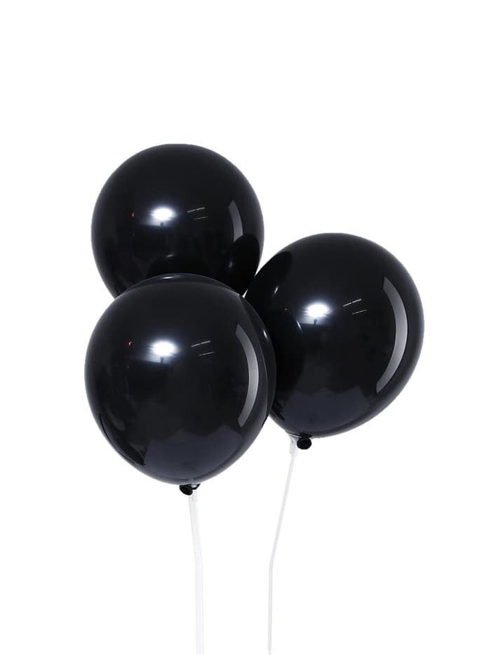 Воздушные шары латексные 12", пастель, 5 шт., чёрные