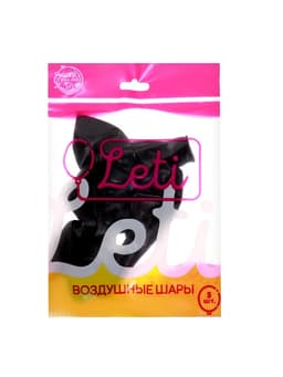 Воздушные шары латексные 12", пастель, 5 шт., чёрные