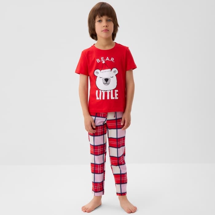 Пижама новогодняя детская KAFTAN «Bear» размер 28 (86-92)