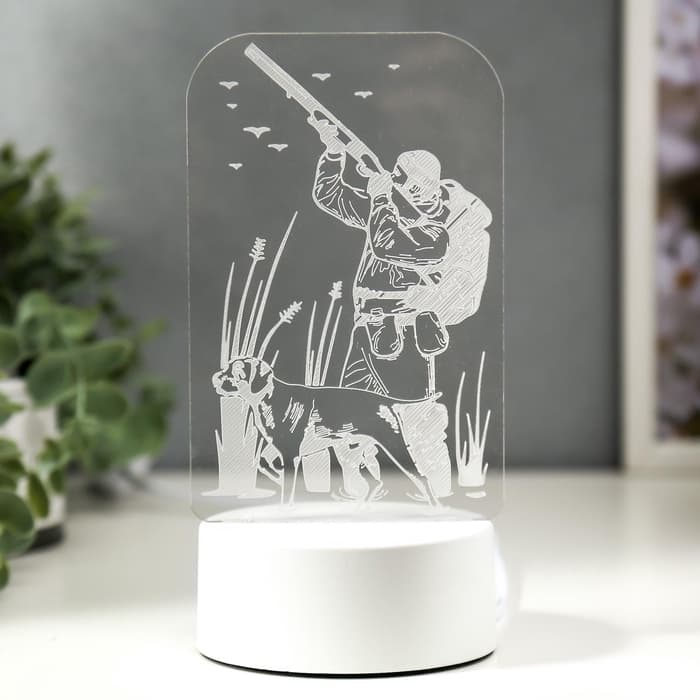 Светильник 3D RISALUX «Охотник», LED-ночник, RGB, от сети, 9.5×10×19.5 см