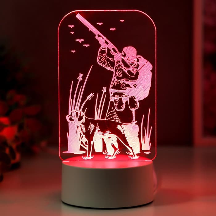 Светильник 3D RISALUX «Охотник», LED-ночник, RGB, от сети, 9.5×10×19.5 см