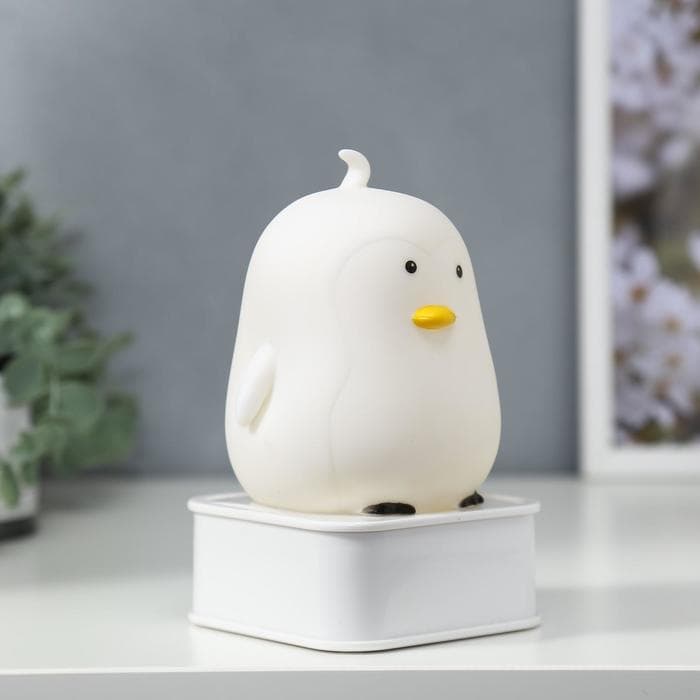 Фигурка светящаяся RISALUX «Утёнок», LED-ночник, от батареек 4×АА, USB, RGB, 9×9×15.5 см, МИКС