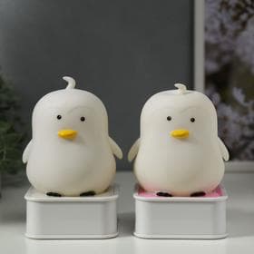 Фигурка светящаяся RISALUX «Утёнок», LED-ночник, от батареек 4×АА, USB, RGB, 9×9×15.5 см, МИКС