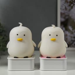 Фигурка светящаяся RISALUX «Утёнок», LED-ночник, от батареек 4×АА, USB, RGB, 9×9×15.5 см, МИКС