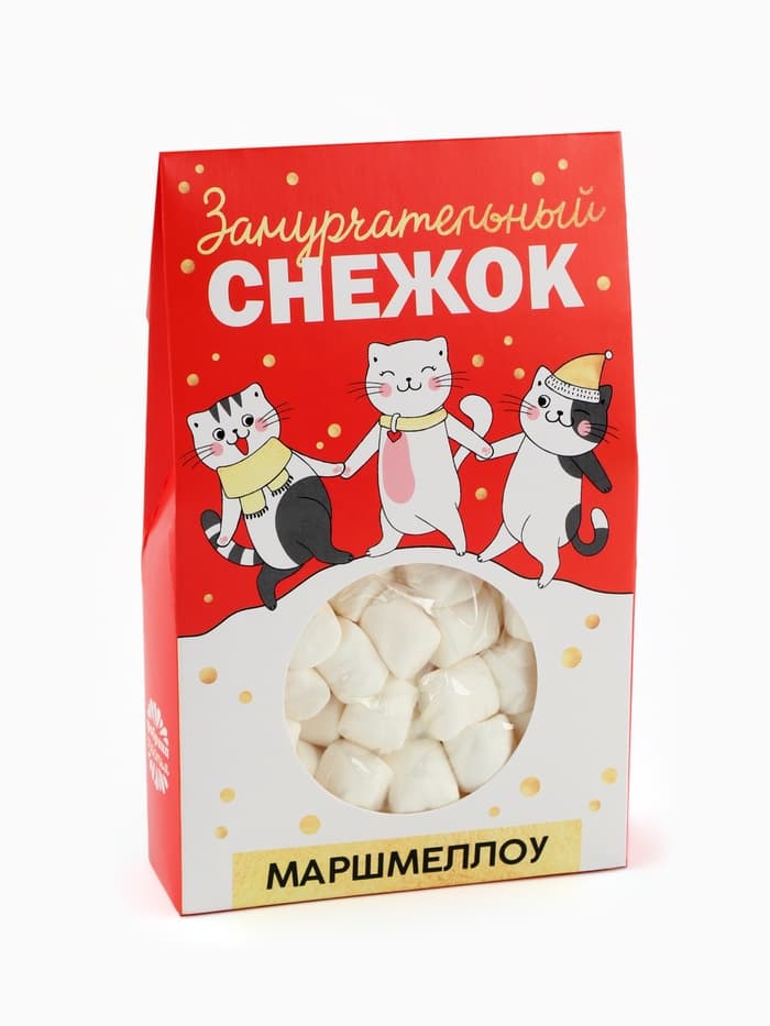 Маршмеллоу в коробке «Замурчательный снежок»: со вкусом пломбира, 55 г