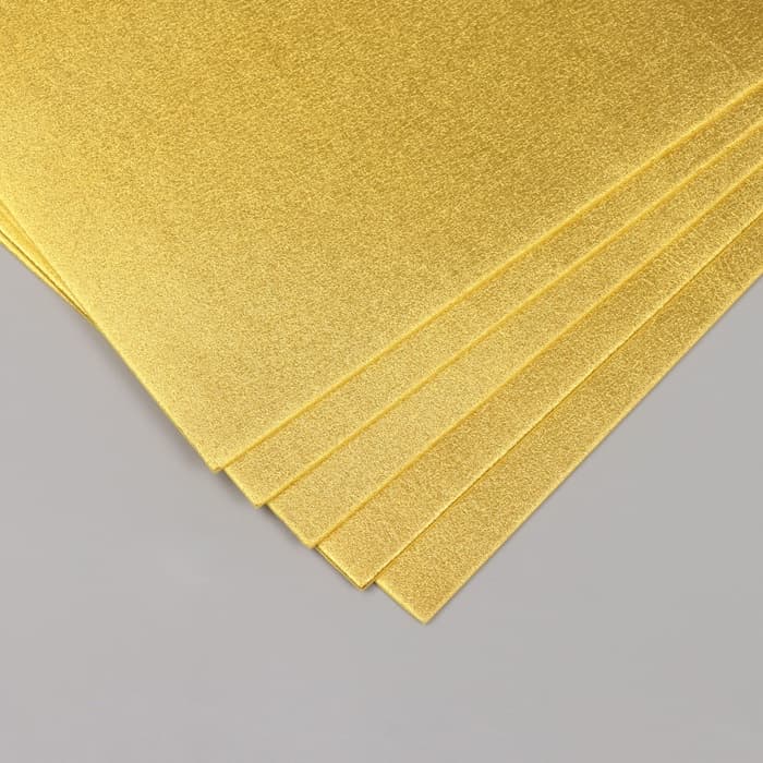 Фоамиран металлизированный «Золотой» 2 мм формат А4 набор 5 листов