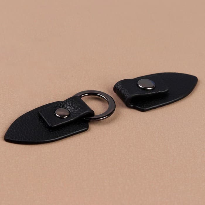 Застёжка-клевант, с кнопкой, 10.5×2.6 см, 3 шт., цвет чёрный