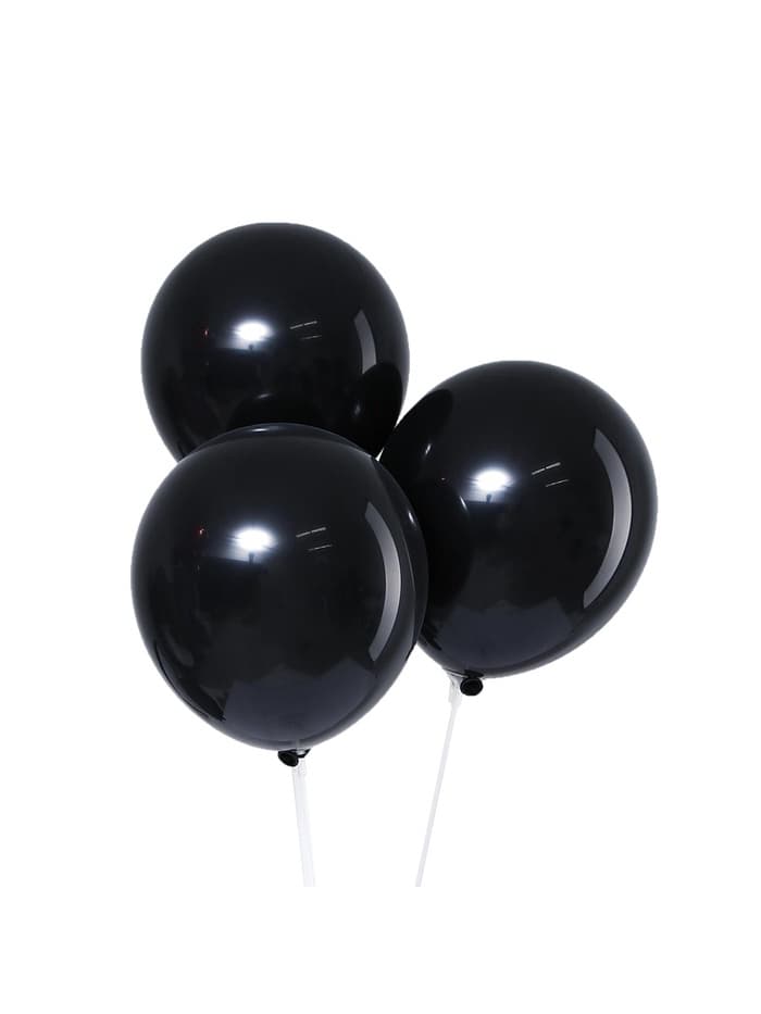Воздушные шары латексные 12", пастель, 100 шт., чёрные