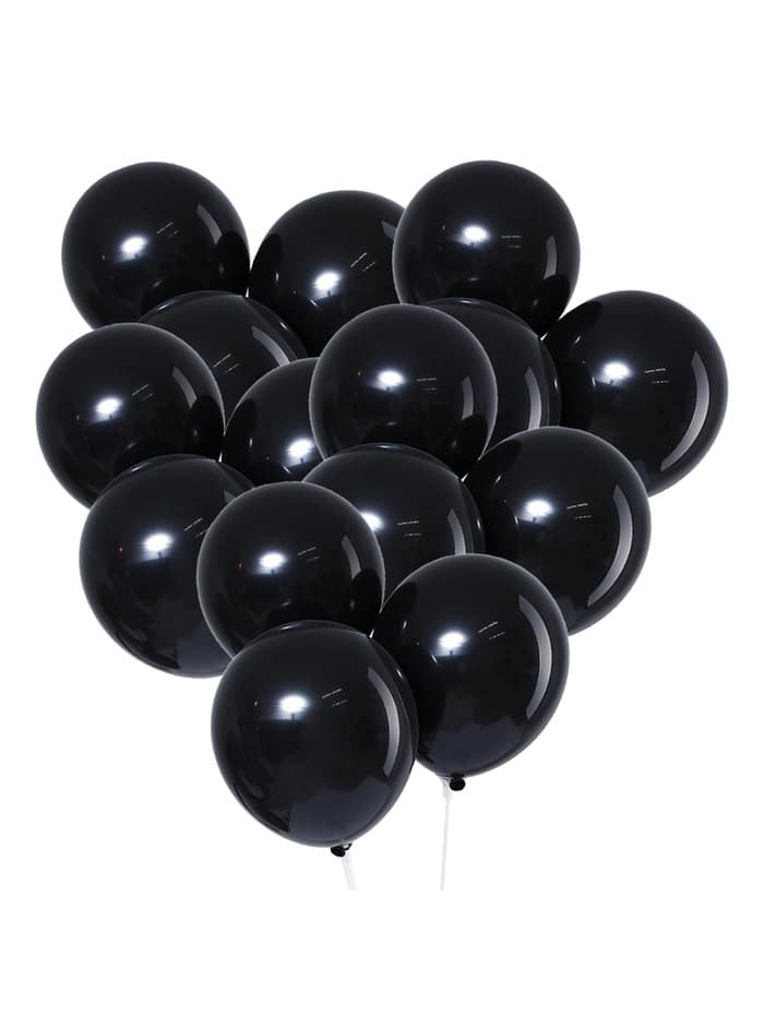 Воздушные шары латексные 12", пастель, 100 шт., чёрные