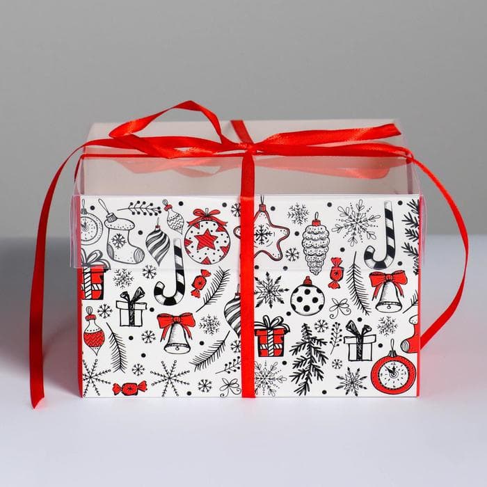 Коробка для капкейка «Новый год: Время добрых подарков», 16×16×10 см