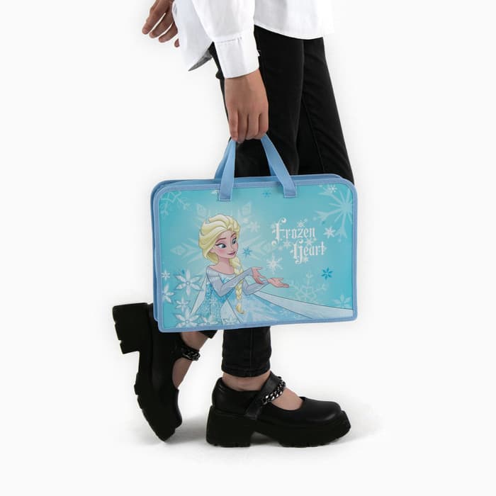 Папка пластиковая с ручками А4, на молнии, 7.5×33×26 см, «Холодное сердце»